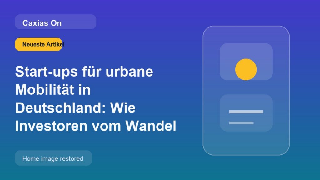 Start-ups für urbane Mobilität in Deutschland: Wie Investoren vom Wandel der Branche profitieren können