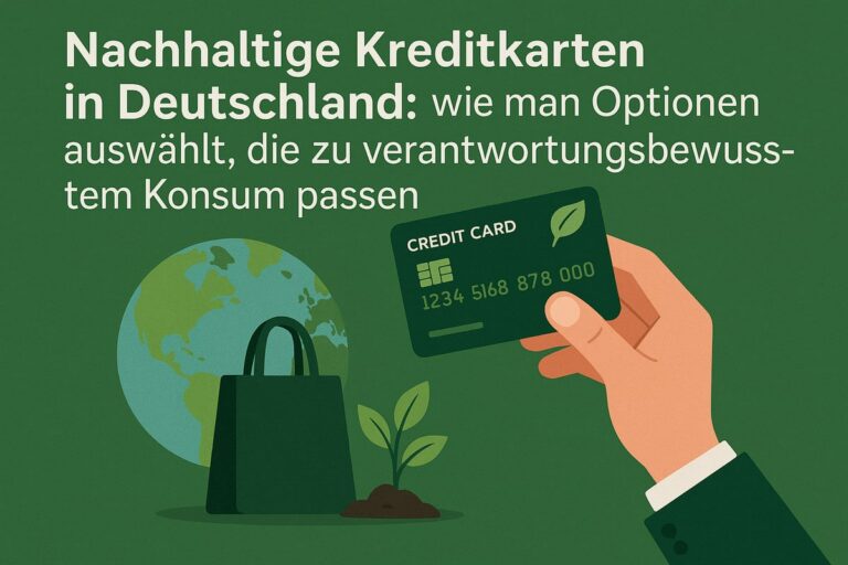 Nachhaltige Kreditkarten in Deutschland: wie man Optionen auswählt, die zu verantwortungsbewusstem Konsum passen