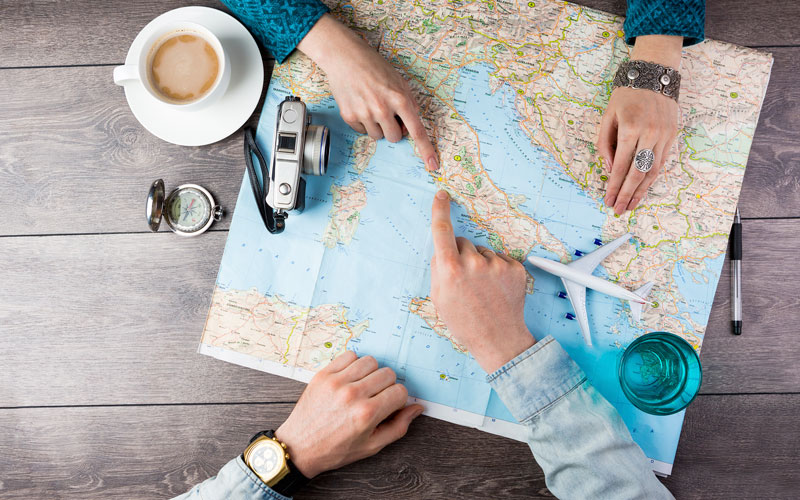 Organização financeira para viagens internacionais